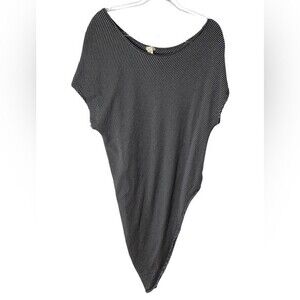 We The Free Dress Size Small grey white striped asymmetrical punk sexy‎ New Wave